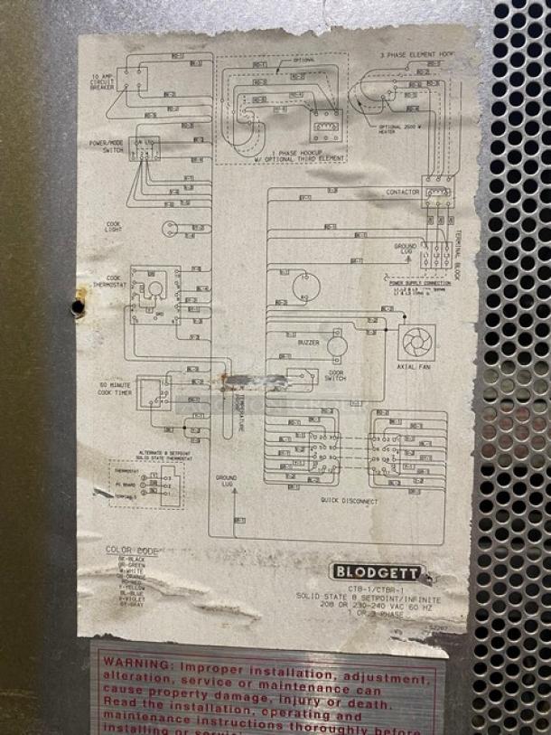 Blodgett Energy Star Commercial Stainless Steel Electric Powered Double Stacked Convection Oven! With Wire Oven Racks! Model: CTB-1 SN: 070312MA0171! 208/230-240V 1/3 Phase! On Single Shelf Cart With Casters! 2X Your Bid Makes One Unit! - Image 9 of 10
