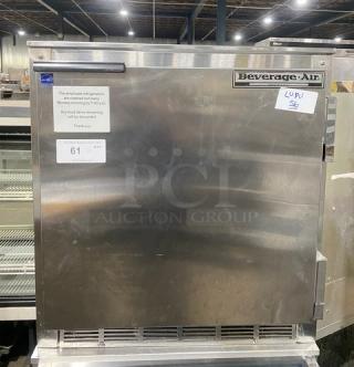 Beverage-Air Commercial Stainless Steel Undercounter Single Door Reach In Refrigerator! With Poly Coated Wire Shelves! 115V 1 Phase! Model: UCR27!