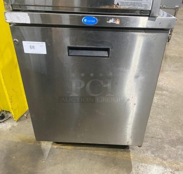 Randell Commercial Stainless Steel Undercounter Single Door Reach In Refrigerator! With Poly Coated Wire Shelves! On Casters! 115V 1 Phase! Model: 9404-7 SN: W313890-1-1! - Image 1 of 7