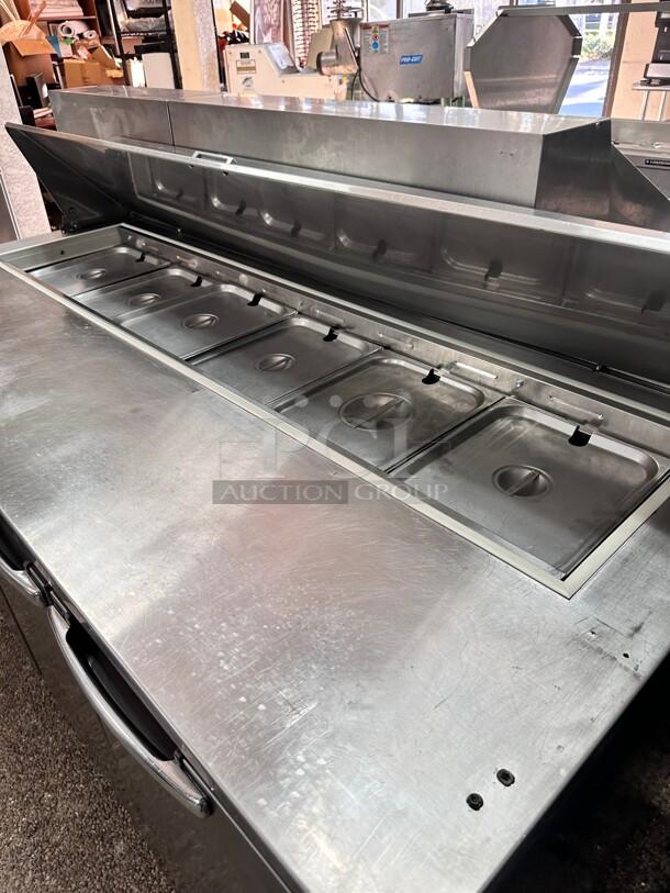 Excellent Condition Everest EPR3 72" Three Section Sandwich Prep Table 115 Volt Tested and Working! - Image 6 of 8