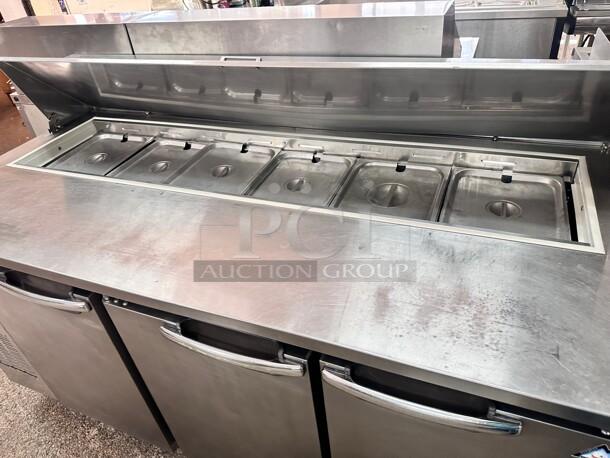 Excellent Condition Everest EPR3 72" Three Section Sandwich Prep Table 115 Volt Tested and Working! - Image 7 of 8
