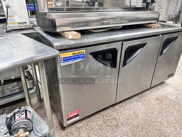 Excellent condition Turbo Air 72" Undercounter Refrigerator  115v Tested and Working! - Image 4 of 7