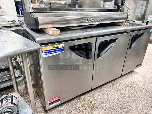 Excellent condition Turbo Air 72" Undercounter Refrigerator  115v Tested and Working! - Image 6 of 7