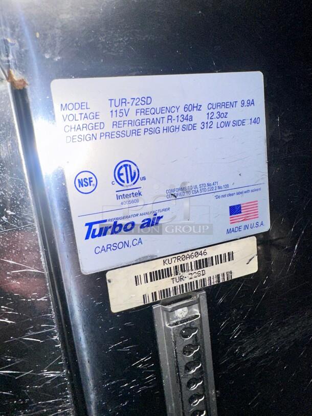 Excellent condition Turbo Air 72" Undercounter Refrigerator  115v Tested and Working! - Image 7 of 7