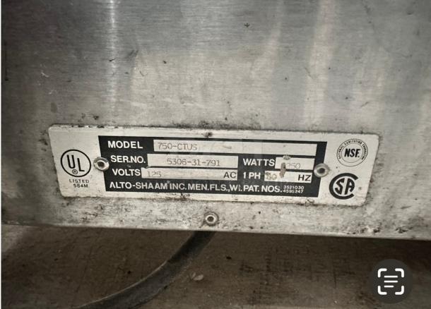 Alto Shaam Warming Cabinet 115 Volt Tested and Working! - Image 6 of 6