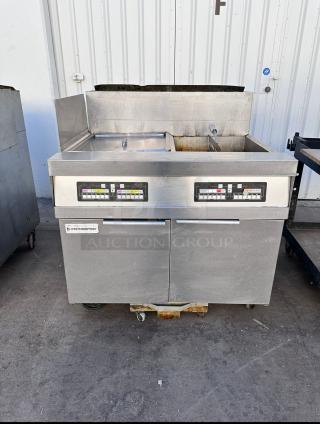 Frymaster Commercial Double Gas Fryer With Filtration System Tested and Working!