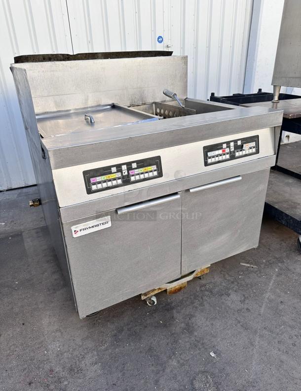 Frymaster Commercial Double Gas Fryer With Filtration System Tested and Working! - Image 6 of 9
