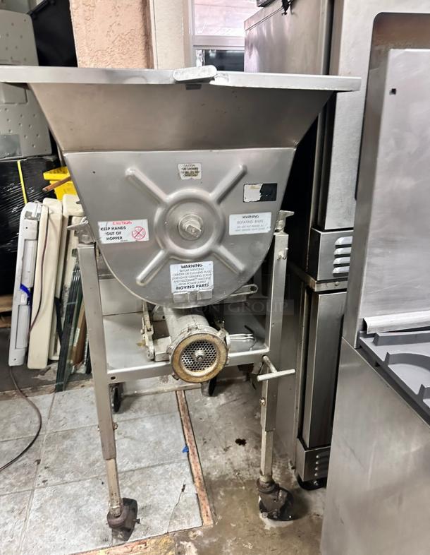 Commercial Heavy Duty Meat Grinder 220 Volt 3 Phase Tested and Working! - Image 4 of 11