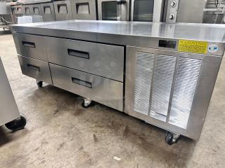 Delfield F2962CP 62" Four Drawer Refrigerated Chef Base 115 Volt Tested and Working!