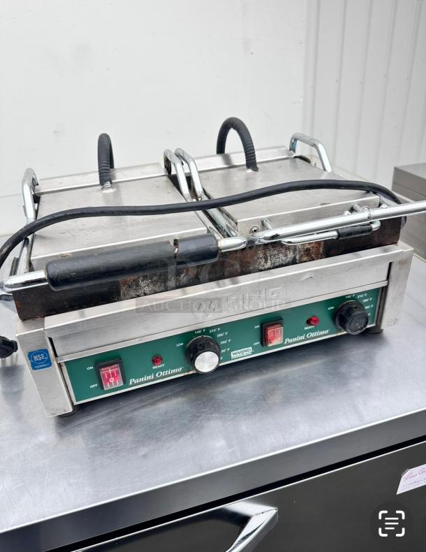 Excellent Condition Waring  Panini Sandwich Grill - 17" x 9 1/4" Cooking Surface - 240V, 3120W Tested and Working! - Image 1 of 9