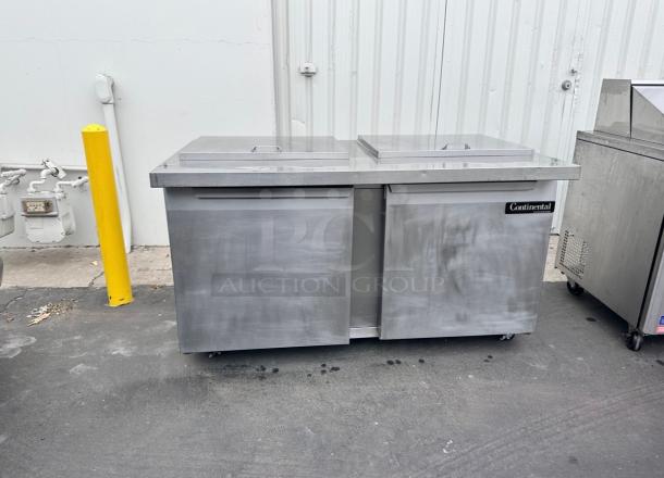 Continental 60" Refrigerated Sandwich Table 115v Tested and Working! - Image 1 of 8