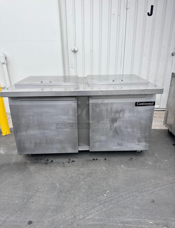 Continental 60" Refrigerated Sandwich Table 115v Tested and Working! - Image 2 of 8