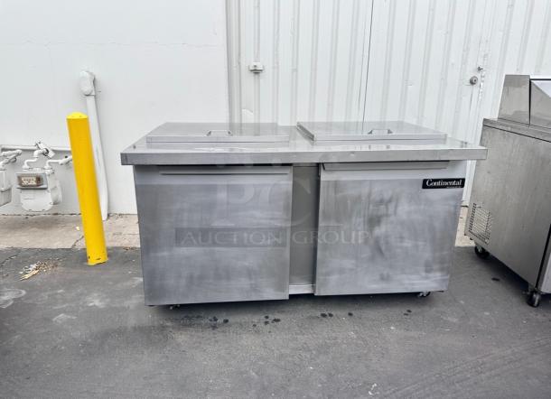 Continental 60" Refrigerated Sandwich Table 115v Tested and Working! - Image 4 of 8