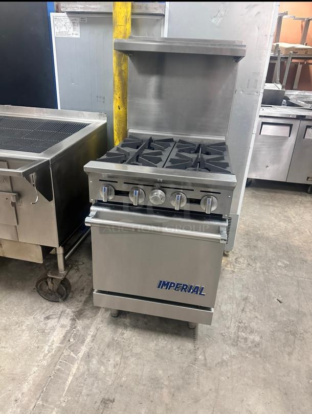 Excellent Condition Imperial 24" Gas 4 Burner With Oven Tested and Working! - Image 3 of 9
