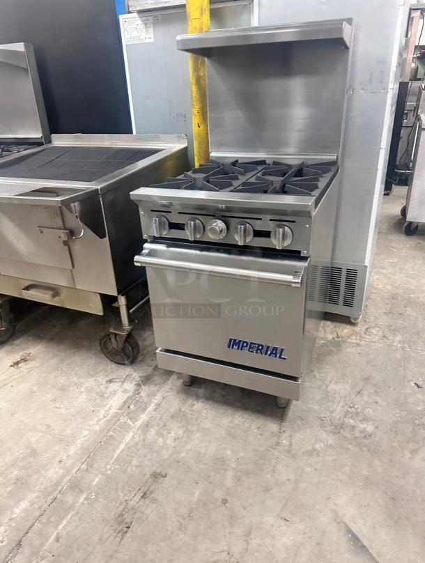 Excellent Condition Imperial 24" Gas 4 Burner With Oven Tested and Working! - Image 4 of 9