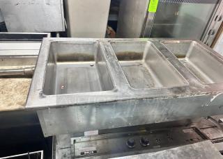 Commercial Electric Drop In 3 Bays Steam Table 220v Tested and Working!