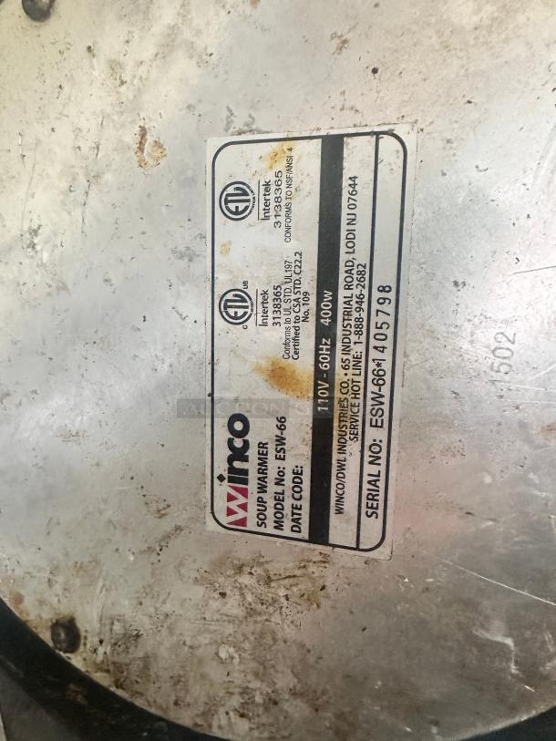 Winco Commercial Soup Warmer 115v Tested and Working! - Image 6 of 6