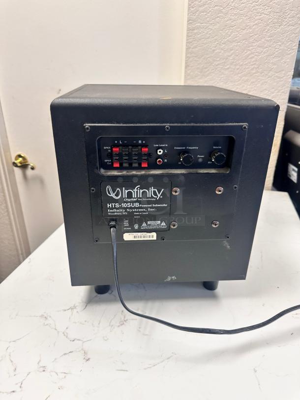 Infinity HTS-10SUB 10 Inch Powered Subwoofer 100 Watts 120v Tested and Working! - Image 2 of 7