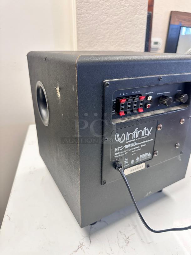 Infinity HTS-10SUB 10 Inch Powered Subwoofer 100 Watts 120v Tested and Working! - Image 3 of 7