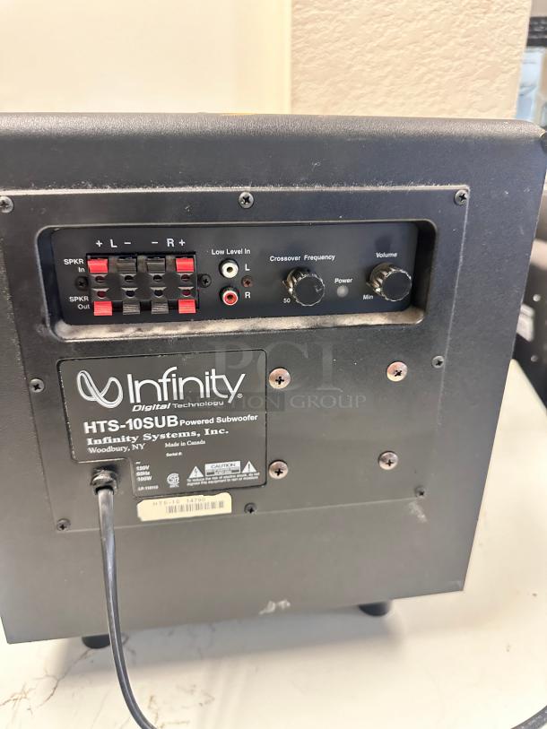Infinity HTS-10SUB 10 Inch Powered Subwoofer 100 Watts 120v Tested and Working! - Image 4 of 7