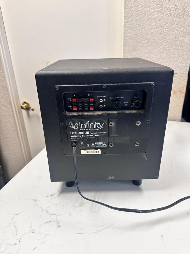 Infinity HTS-10SUB 10 Inch Powered Subwoofer 100 Watts 120v Tested and Working! - Image 7 of 7