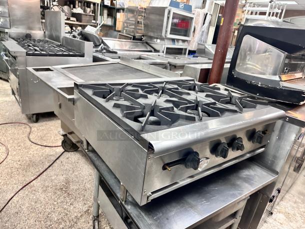 Excellent Condition Wells 36" 6 Burner Hot Plate Gas Tested and Working! - Image 4 of 7