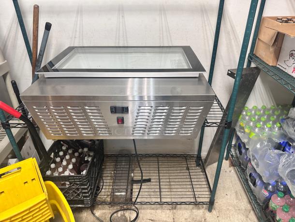 Commercial Glass Door Ice Cream Freezer Display 115v Tested and Working! - Image 1 of 3
