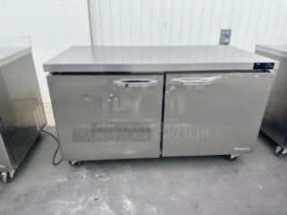 Commercial 60" Two Door Under Counter Freezer 115v Tested and Working!