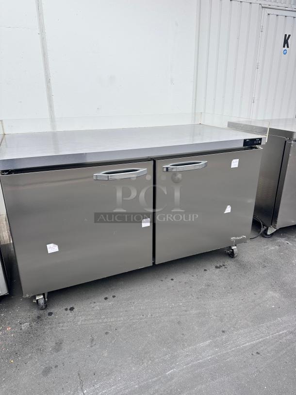 Commercial 60" Two Door Under Counter Freezer 115v  Tested and Working - Image 2 of 7