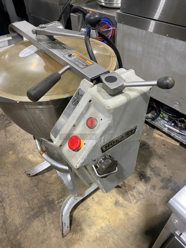 Hobart Commercial Floor Style 45Qt VCM/Cutter/MixerMincer! With Stainless Steel 90 Degree Tilting Bowl & Clear Lexan Cover! 200V 3 Phase! Model: HCM 450 SN: 31-1223-674! - Image 2 of 8