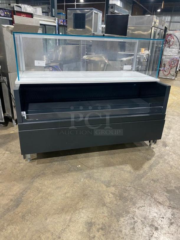 NICE! Structural Concepts Starbucks Style Refrigerated Open Grab-N-Go Display Case! With Top Glass Enclosed Merchandiser Showcase! On Legs! 220V 1 Phase! Model: SBZ6652DR SN: 1875277 HX369249! Working When Removed! - Image 1 of 8