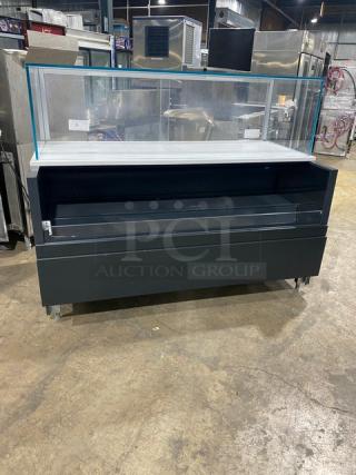NICE! Structural Concepts Starbucks Style Refrigerated Open Grab-N-Go Display Case! With Top Glass Enclosed Merchandiser Showcase! On Legs! 220V 1 Phase! Model: SBZ6652DR SN: 1875277 HX369249! Working When Removed!
