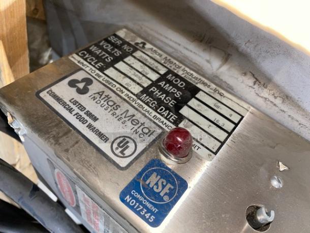 New In The Crate! Atlas Commercial Stainless Steel Electric Powered Insulated 4 Pan Hot Food Well/Drop-In Unit! With Thermostatic Controls & Drain Hole! 208V 1 Phase! Model: WH-4 SN: 3038-12-A! - Image 6 of 6