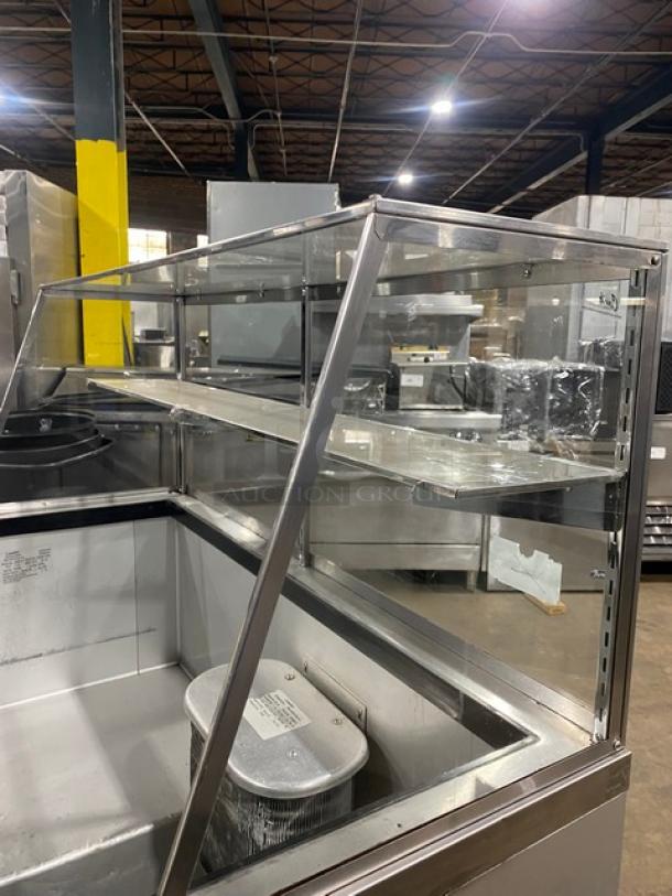Leader Commercial Stainless Steel Refrigerated 2 Door Sandwich/Salad Prep Table! With Single Shelf Sneeze Guard! With Full Size Cutting Board! On Casters! 115V 1 Phase! Model: LM48 S/C SN: GX09S1105E! - Image 5 of 10