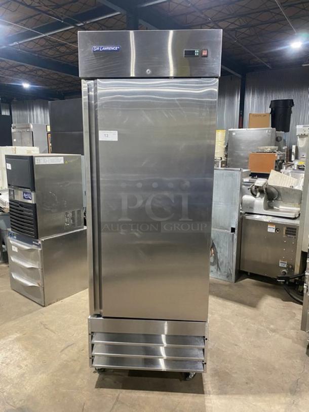 Wow! Sir Lawrence Commercial Stainless Steel Single Solid Door Reach In Freezer! With Poly Coated Wire Rack! Model: SLFRZ-1D SN: 6094171221060149! 115V! On Casters! Working When Removed! - Image 1 of 9