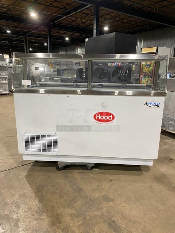 Avantco Commercial Ice Cream/Frozen Yogurt Dipping Cabinet! With Sneeze Guard! With Rear Double Lift-Up Style Doors! With Tub Holders! 110V! Model: 178CPW68HC! - Image 1 of 7