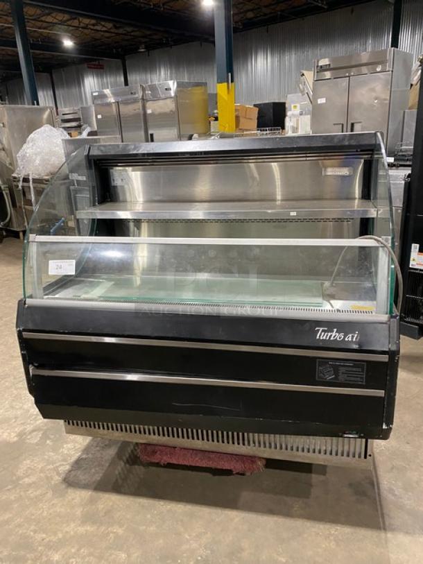 Turbo Air Commercial Black Low Profile Refrigerated Open Grab-N-Go Display Case/Merchandiser! With Stainless Steel Interior! Model: TOM-50LB SN: TML50197018! 120V 1 Phase! Working When Removed! - Image 1 of 7