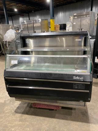 Turbo Air Commercial Black Low Profile Refrigerated Open Grab-N-Go Display Case/Merchandiser! With Stainless Steel Interior! Model: TOM-50LB SN: TML50197018! 120V 1 Phase! Working When Removed!