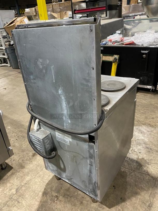 Imperial Commercial Stainless Steel Electric Powered 4 Burner Hot Plate Range! With Oven Underneath! With Back Splash & Overhead Salamander Shelf! With Wire Oven Rack! On Legs! - Image 4 of 10