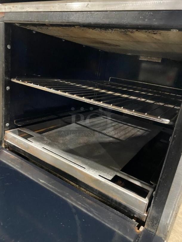 Imperial Commercial Stainless Steel Electric Powered 4 Burner Hot Plate Range! With Oven Underneath! With Back Splash & Overhead Salamander Shelf! With Wire Oven Rack! On Legs! - Image 8 of 10