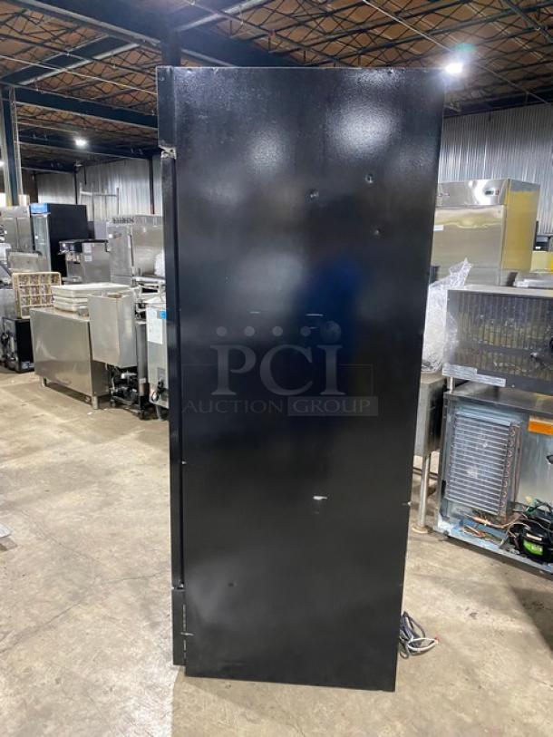 Habco Commercial Black Single Glass Door Reach In Refrigerator Merchandiser! With Poly Coated Wire Racks! Model: ESM28 SN: 28025370! 115V 1 Phase! - Image 3 of 7