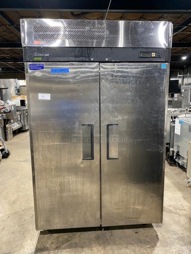 Turbo Air M3 Series Commercial Stainless Steel Solid Double Door Reach In Freezer! Model: M3F47-2-N! 115V 1 Phase! On Casters! - Image 1 of 9
