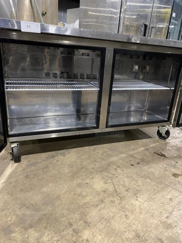 Clark Commercial Stainless Steel 2 Door Undercounter Lowboy/Worktop Freezer! With Poly Coated Wire Racks! On Casters! 115V 1 Phase! Model: UF60 SN: UF60-15040017! - Image 5 of 8
