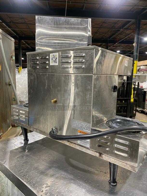 Bunn Commercial Stainless Steel Countertop Coffee Brewer! With 6 Warmers! With Hot Water Dispenser! On Legs! 120/208-240V 1 Phase! Model: AXIOM 0/6 TWIN SN: AXTN034443! - Image 4 of 10