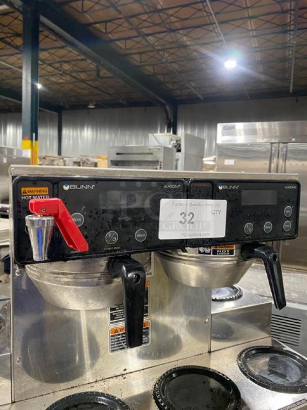 Bunn Commercial Stainless Steel Countertop Coffee Brewer! With 6 Warmers! With Hot Water Dispenser! On Legs! 120/208-240V 1 Phase! Model: AXIOM 0/6 TWIN SN: AXTN034443! - Image 6 of 10