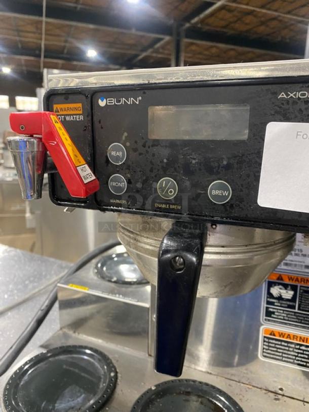 Bunn Commercial Stainless Steel Countertop Coffee Brewer! With 6 Warmers! With Hot Water Dispenser! On Legs! 120/208-240V 1 Phase! Model: AXIOM 0/6 TWIN SN: AXTN034443! - Image 7 of 10