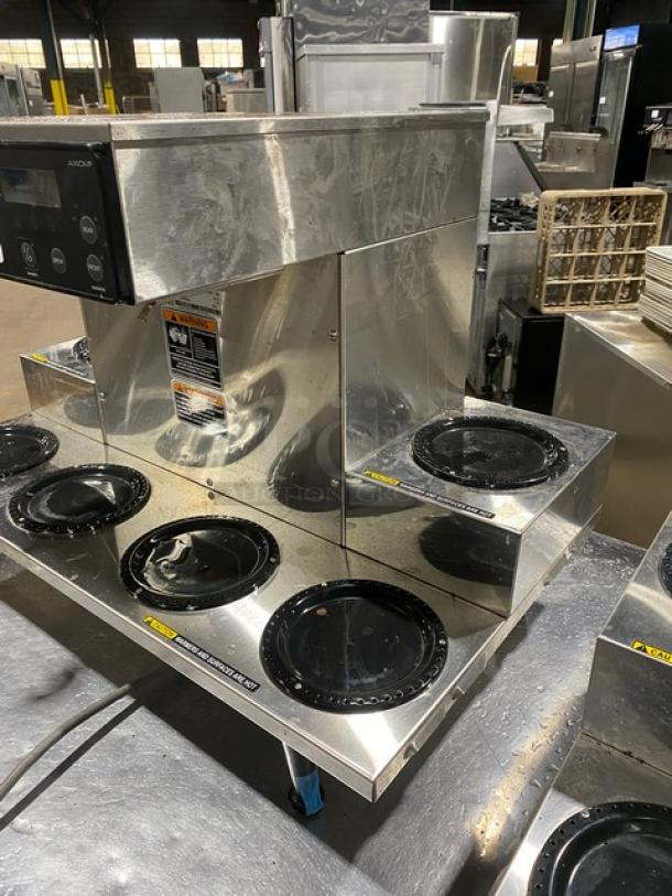 Bunn Commercial Stainless Steel Countertop Coffee Brewer! With 6 Warmers! With Hot Water Dispenser! On Legs! 120/208-240V 1 Phase! Model: AXIOM 0/6 TWIN SN: AXTN040552! - Image 2 of 8