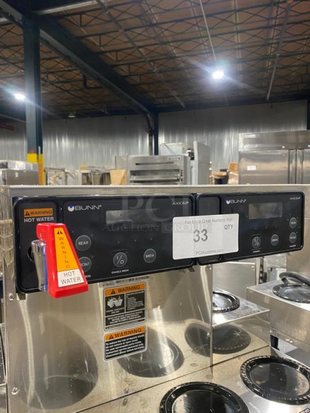 Bunn Commercial Stainless Steel Countertop Coffee Brewer! With 6 Warmers! With Hot Water Dispenser! On Legs! 120/208-240V 1 Phase! Model: AXIOM 0/6 TWIN SN: AXTN040552! - Image 6 of 8