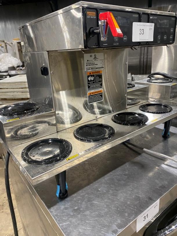 Bunn Commercial Stainless Steel Countertop Coffee Brewer! With 6 Warmers! With Hot Water Dispenser! On Legs! 120/208-240V 1 Phase! Model: AXIOM 0/6 TWIN SN: AXTN040552! - Image 7 of 8