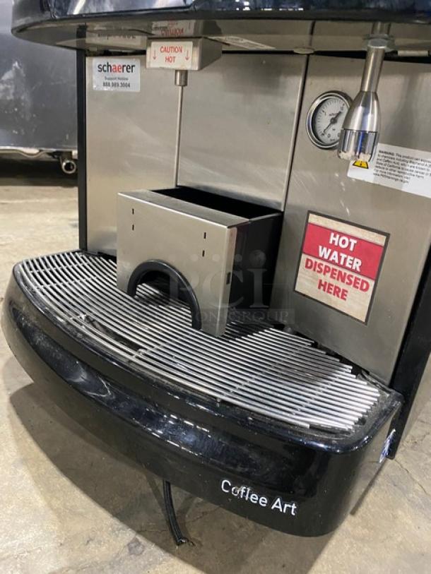 Schaerer Coffee Art Series Commercial Countertop Bean-To-Cup Super-Automatic Hot/Iced Coffee Machine! With 3 Bean Hoppers! With Touch Screen Controls! Model: SCA1 SN: 2020329222! 208-240V! On Legs! - Image 8 of 10